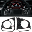 3Pcs Car Carbon Fiber Steering Wheel Button Switch Panel Cover Trim Decorat A7W6