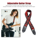 Leather Folk Guitar Strap Adjustable Belt Musical Instrument Parts (Flame) A