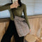 Fashion Woolen Shoulder Bag Women Large Capacity Messenger Handbags (Red) A#S