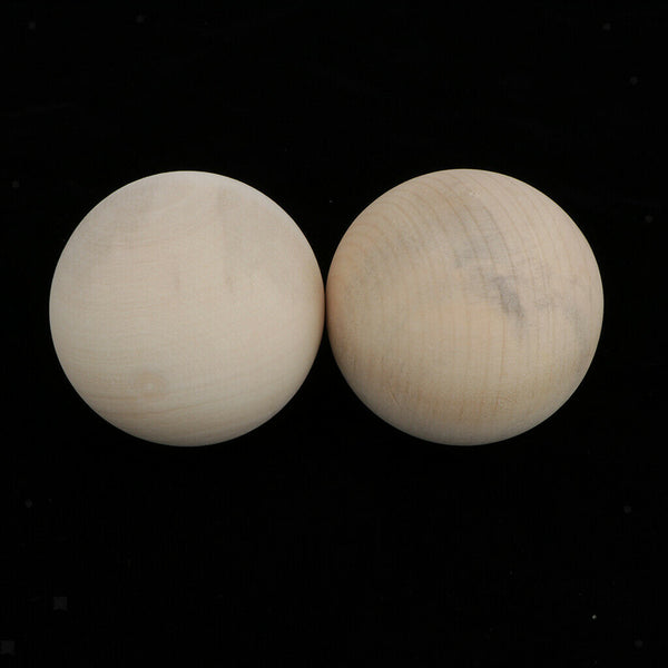 2x Hardwood Balls Solid Natural Beech Wooden Balls Beads Crafts Making 70mm