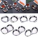 Stainless Seasoning Dish Sugar Spice Dipping Bowl Appetizers Plate 2-Square