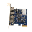 Gigabit Ethernet 3 Port USB 3.0 to PCI-E Card Adapter Converter for Desktop