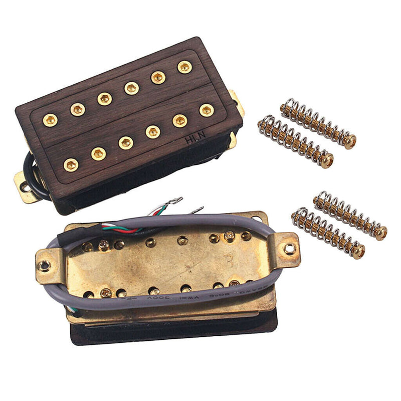 Electric Guitar Humbucker Ceramic Magnet Double Coil Pickups (Neck&Bridge) Wood