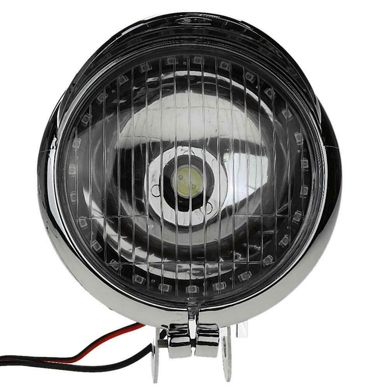 Motorcycle LED Headlight Passing Light Angel Eye 12V Spot Lamp Universal