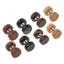 4 Pairs Punk Rock Wooden Women Mens Stud Earrings Ear Plugs Piercings Screw