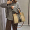 Canvas Women Shoulder Crossbody Bag Shopping Large Capacity Handbag (1)  A#S