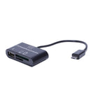 Black 3 in 1 USB Connection Kit HUB SD MMC TF Card Reader Adapter For OTG M