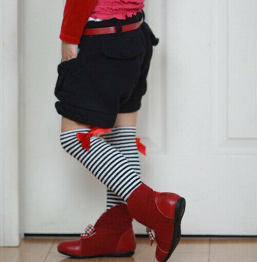 1-6 Years Kids Girls Princess Knee High Socks w/ Bowknot L2P4