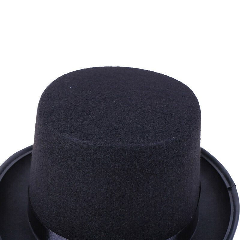 Black Top Hat Magician Costume Tuxedo Mat Hatter Wedding Christmas Party Fo Gw