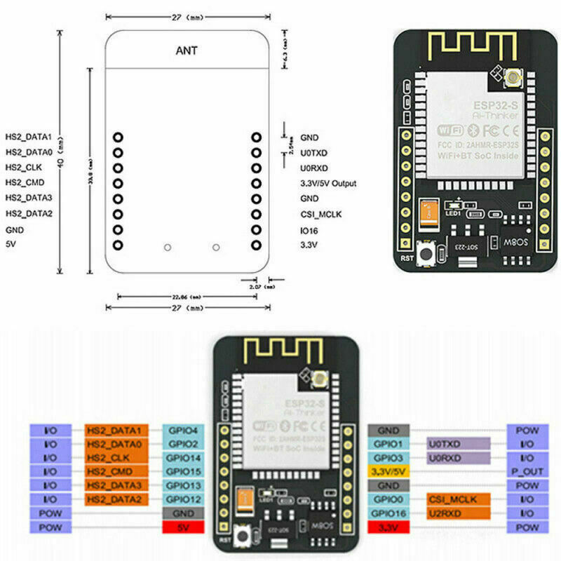 ESP32-CAM WiFi + Bluetooth 4.2 Module Serial to WiFi ESP32 CAM Development IQI