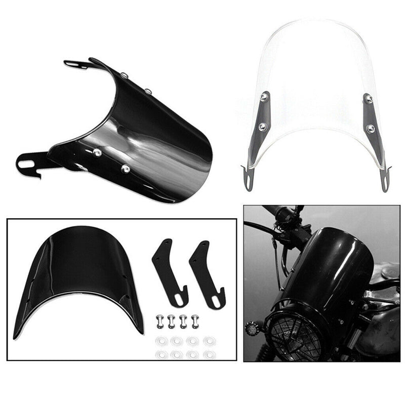1 Set Black 5-7" Wave Windshield Windscreen Fairing for Suzuki Dirt Bike ATV