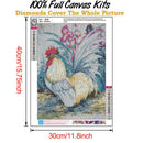 Rooster 5D DIY Full Round Drill Diamond Painting Animal Cross Stitch (B948) A