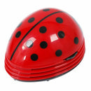 Ladybug patterned battery-operated mini vacuum table dust cleaner, red