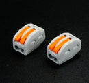 10PCS SPRING LEVER TERMINAL BLOCK ELECTRIC CABLE WIRE CONNECTOR 2 WAY OZ