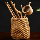 Handmade Autumn Rattan Weaving Tea Ceremony Accessories Storage Box Storage
