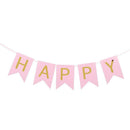 Happy Birthday Banner Flags Paper Bunting Cute Party Baby Shower Decoration