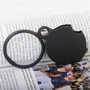 1pcs 3x-5x Handheld Folding Portable Old Man Reading Magnifier - Black Z9W2
