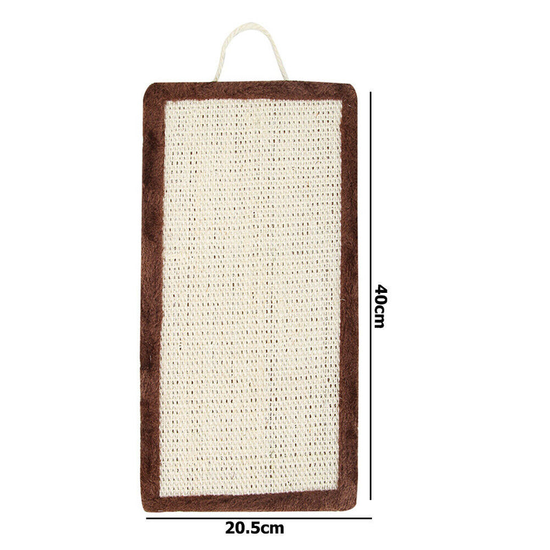 Pet Fish Sisal Cat Furniture Carpet Protector Scratch Mat Toys (Brown)