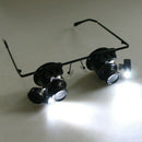 20x Tray Jeweler Watchmaker Magnifier Glasses Loupe Magnifying Light LED Repair