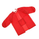 Children Craft Art Apron Overall Kids Drawing Painting Smock with Pocket Red