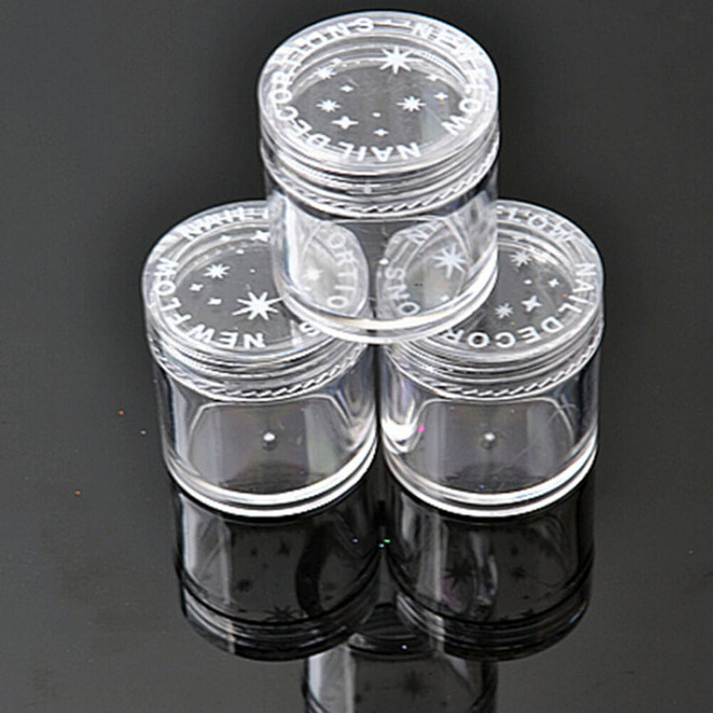 10x Plastic  Clear Empty Nail Art Storage Box Rhinestone Bead Container Great 3C