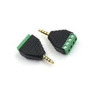 Video AV 3.5mm 4 Pin Male to AV Screw Terminal Stereo Jack Block Plug ConnectorZ