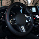 15''/38cm Car Steering Wheel Cover PU-Leather Breathable Anti-slip Black& Red
