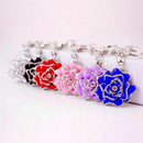 Rose Shape Crystal Keychain Key Chain Sparkling Key Ring Charm Purse Pendan Y6S8