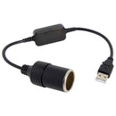 USB 5V to DC 12V Car Charger Socket Converter Adapter Cable Auto Interior A H7X3