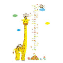 Cartoon Measure Wall Stickers For Kids Rooms Giraffe Monkey Height Chart RulT8Q5