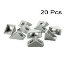 20pcs 20x20mm Gray Aluminum L Shaped Brace Corner Joint Right Angle Bracket UZY