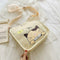 2pcs/set Women Canvas Cat Print Shoulder Crossbody Handbags Pen Bag (Beige)