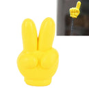 Cute Victory Finger Car Antenna Topper Eva Decorative Car Topper Balls YellowTEU
