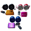 12V Motorbike Audio Stereo Sound System USB MP3 w/ Dual Speaker Purple+Blue