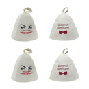 4 Pieces White Wool Mixture Hats for Sauna Banya Bath Room Houses Head