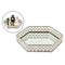 1pc Hex Mirrored Crystal Vanity Tray Cosmetic Home Bedroom Decor Dresser