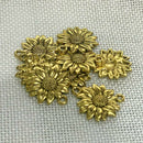 10pcs Golden Sunflower Beads Charms Necklace Bracelet Pendant Jewelry Making Set