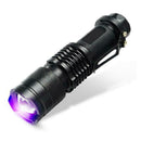 Portable 395 UV Ultra LED Zoom Battery Flashlight Violet Purple Blacklight Lamp