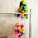 Colorful Parrot Macaw Wood Cage Chew Toys Pet Bird Conure Swing Scratcher