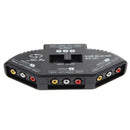3-Way Audio Video AV RCA Black Switch Selector Box Splitter with/3RCA Cable
