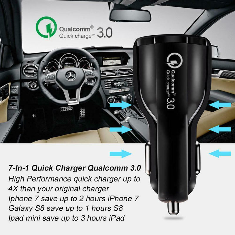 Dual Ports QC3.0 USB Car Charger 3.1A Fast Charging for Car Phone Charge Adapter