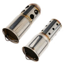 Stainless Steel Round Tip 51mm Exhaust Muffler Baffle Silencer DB Killer for
