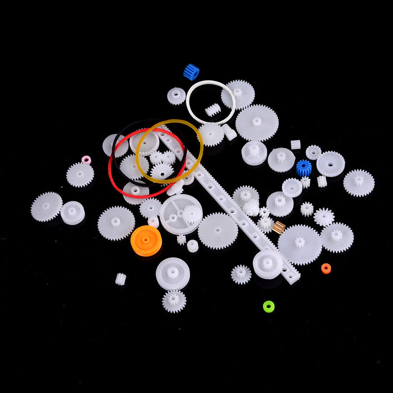 60X Plastic Gear Set DIY Rack Belt Pulley Worm Single Double Gears HTJC~ï¼ˆ