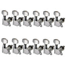 Chrome Enclosed Guitar Tuning Pegs Tuners for Acoustic Electric Guitars 12R