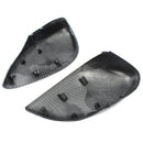 1 Pair Carbon Fiber Gloss Black Rear View Mirror Cover Fit For Ford Fiesta