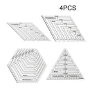 4Pcs Transparent Quilting Ruler Set Professional Sewing Tool DIY Diamond Shape