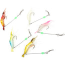 5pcs Soft shrimp bait luminous silicone prawn fishing lures hook bait 5 colors3C