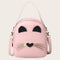 Women PU Leather Crossbody Messenger Bag Cute Cat Shoulder Backpack (Pink)