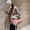 Women Plush Messenger Bag Big Capacity Fluffy Shoulder Handbags (Pink)