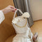 Alligator PU Bucket Bag Women Chain Shoulder Crossbody Handbag (White) A